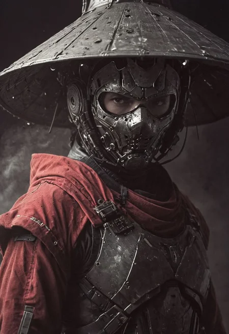 Red and Grey color graded glamour portrait photo of an angry Cyborg Samurai, macro, a captivating vibrant dark capturing the essence of a cyborg Bedouin sorcerer in fight stance, defying expectations by conjuring a whimsical robot 'freak' from an oversized sedge hat. ethereal, smoky backdrop. throwing a translucent red/tanslucent purple/black, weapon, katana, holding katana, atmospheric haze, Film grain, cinematic film still, shallow depth of field, highly detailed, high budget, cinemascope, moody, epic, OverallDetail, gorgeous, 2000s vintage RAW photo, photorealistic, candid camera, color graded cinematic, eye catchlights, atmospheric lighting, skin pores, imperfections, natural, shallow dof,
Behind him, the stars shimmer with distant promise, casting their ethereal light upon the scene. In this moment of solitude and reflection, the astronaut embodies the resilience of the human spirit, poised on the threshold of the unknown, grappling with the weight of what might have been.
In the depths of this nocturnal tableau lies the promise of exploration and discovery, where the spirit of the astronaut converges with the boundless possibilities of the cosmos. Though Earthbound for now, his spirit remains untethered, reaching out towards the distant stars with an unyielding resolve to explore, to discover, and to soar beyond the limits of imagination.
