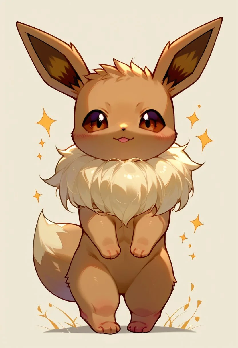 score_9, score_8_up, score_7_up, source_anime, solo, Eevee, looking at the viewer, (Feral eevee, chibi body:1.3), excite, dancing, simple background, (detailed image, high resolution, 5k resolution:1.0), (chibi art style:1.1)