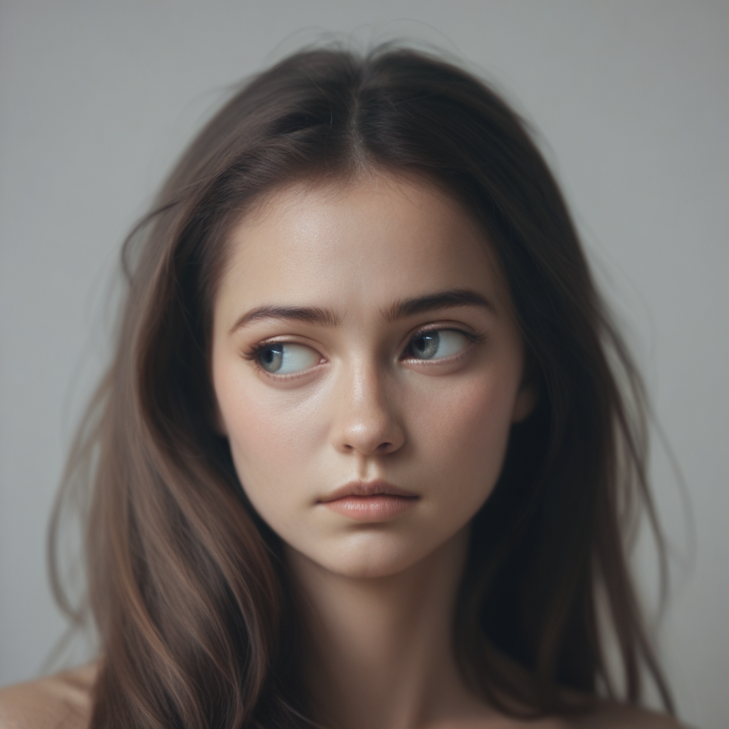 (score_9), score_8_up, score_7_up, score_6_up, realistic, 1girl, solo, portrait, looking away, detailed skin, 18yrs, cute, adorable, perfect face,