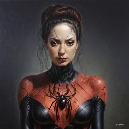 Painting of realistic detailed beautiful spider woman AH_Hayez  <lora:Paintings_by_Francesco_Hayez_-_Romantic_Italian_painter:1>