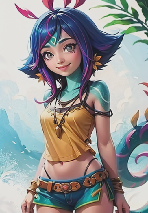 <lora:neeko:0.8>, neeko, smile, looking at viewer, happy, (masterpiece, best quality, detailed:1.3)