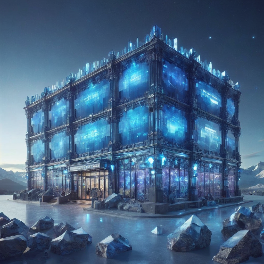 meadows, billboard,dark sky reserve BREAK <lora:bgst:1>bgst technocyber discotheque,  electroactive shape-changing facades, northern lights,moonlight, security lighting