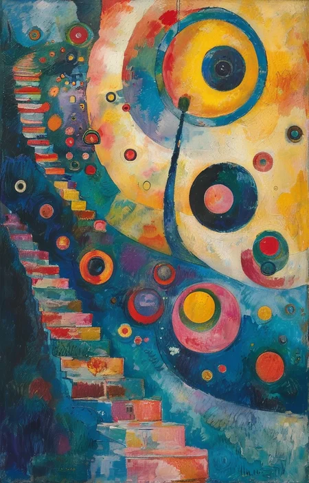 masterpiece,best quality,<lora:tbh287-sdxl:0.9>,illustration,style of Wassily Kandinsky animals