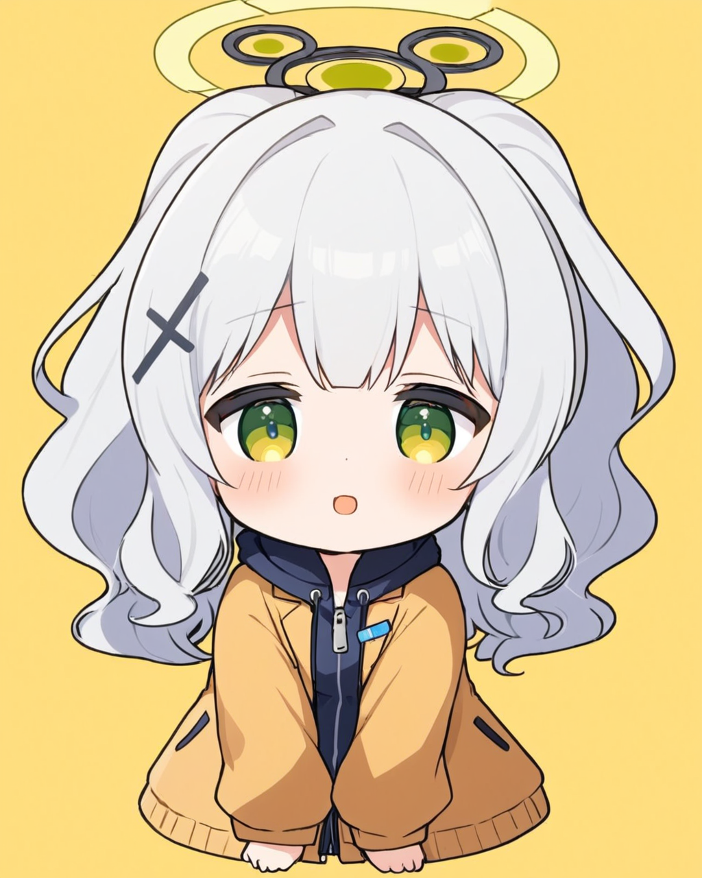 hare \(blue archive\),halo, hair_ornament, chibi, open_mouth, :d, solo_focus, blush_stickers, white_outline, upper_body, yellow_background, jacket, 1girl, ^_^, ponytail, long_sleeves, facing_viewer, 2girls, blush
<lora:hare_(blue_archive)_image423_2023-11-26:1>halo. gorgeous,key visual, vibrant, studio anime,award-winning, professional, highly detailed,high budget, cinemascope