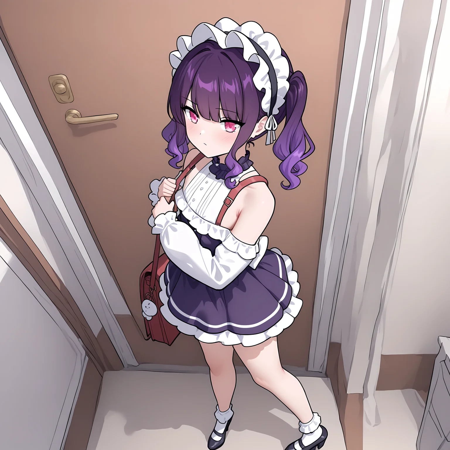 masterpiece,best quality,newest,absurdres,highres,<lora:noobai_ep11_stabilizer_v0.138_fp16:1>,1girl,<lora:Yu_Shiran:1>,Yu_Shiran,petite,purple hair,1girl,full body,