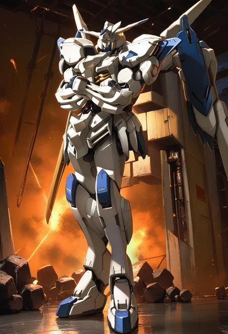 (score_9:0.9),score_8_up,score_7_up,(zPDXL3),(zPDXL),
<lora:Gundam Bael ponyXL v1:0.95>,
gundam bael,no humans,mecha,solo,standing,clenched hands,science fiction,spread wings,full body,looking ahead,facing viewer,front,factory,crossed arms,