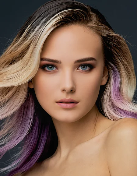 masterpiece, best quality, 1girl, gradient hair, high contrast, photo \(medium\), <lora:SDXLHighDetail_v5:1>, strapless,