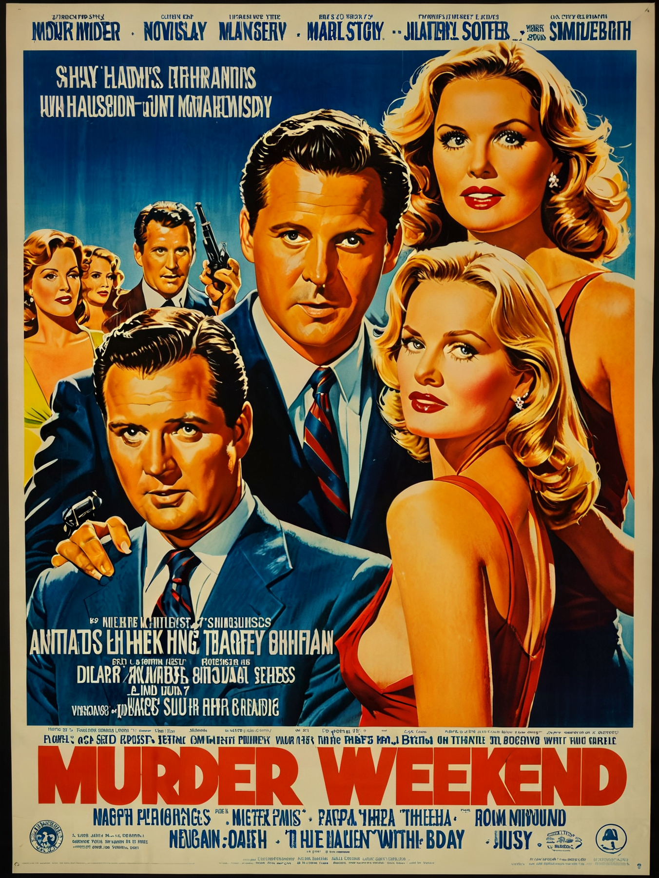 Movie poster. "Murder weekend".