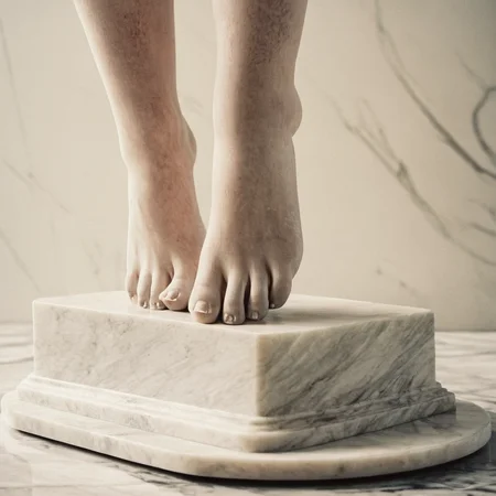 <lora:perfection style:0.3> perfection style
<lora:sculpture v3:0.9>
Marble sculpture a statue of a person with a foot on a pedestal, movie themed, sharp, detailed, epic cinematic photography, artistic creative style, dramatic light, cinematic color style, skin tone Marble sculpture film style, Kodak, 35 mm film style, Marble sculpture style, closeup, 1girl, barefoot, feet, toes, close-up, plate, realistic, foot focus, solo, table, toenails, photorealistic