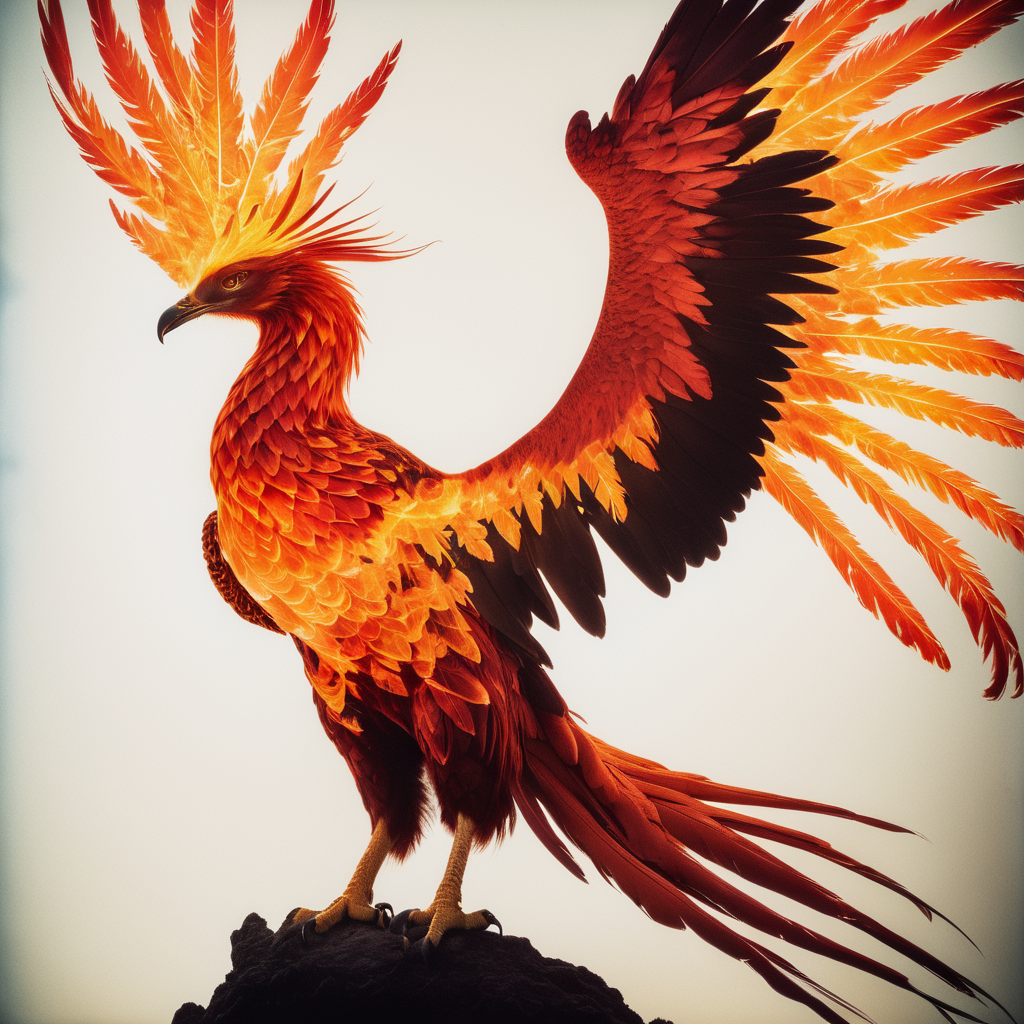 double exposure,(flameless phoenix),CineColor,F/14,(formidable fearsome),<lora:PhoenixJuggernautXL15:1>,