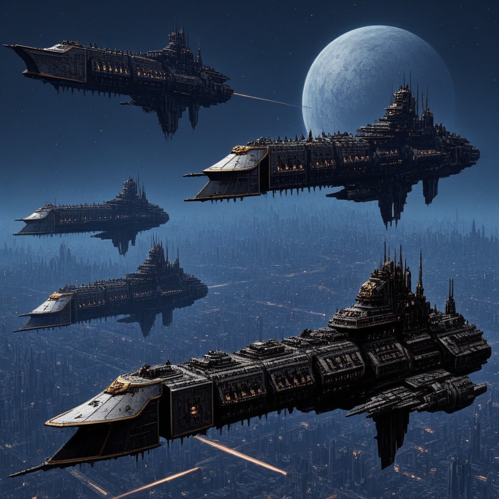 Score_9_up, Absurdres, Source: GamesWorkshop, Warhammer 40000, an Imperium of man Citadel voidship, (((Stone gothic flying space cathedral imperial starfrigate))) going through the Warp,there are three ships floating in the air near a city, beautiful detailed pixel art, in a sci-fi shipping port, detailed sci-fi art, cyberpunk pixel art, in fantasy sci - fi city, ancient sci - fi city, cyberpunk space colony, sci - fi city, dark futuristic city, space opera and dystopian style, big and structured valhalla city , gothic architecture, best quality, expressive eyes, perfect face, gothichorrorai, mshn robot, mshn, mantisdetailerse, adddetails, cosmic, outer space, MOVIE STILL
FILM STILL
CINEMATIC
CINEMATIC SHOT
CINEMATIC LIGHTING, , <lora:bceb1e79-8192-4941-939c-5f439e139377:2.0>, <lora:dd8a1b53-108f-4ff3-b794-5056516664e6:2.0>, 9e7aff87-e1b6-4739-8a67-216f075142a5, <lora:Cinemagic_Vision:2.0>, <lora:mshn:0.7>, <lora:GothicHorrorAIv1:0.7>, <lora:7d8a68a5-ef86-4db0-b1d8-21548f919a07:0.7>