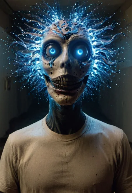 He lifts his head from his head, his eyes on strands of eyes, and in the glitch light handmade and homespun, he sees the visions of pasts lost in enigmatic phantoms and faces of light