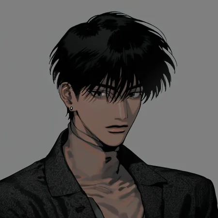 gei_st, 1boy, solo, black hair, tan skin