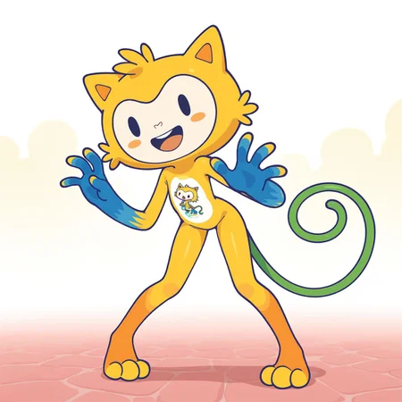 masterpiece, best quality, amazing quality, vini2016, solo, full body, furry, colored skin, animal ears, black eyes, solid oval eyes, blush stickers, smile, open mouth, tail