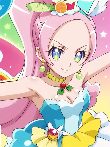 detailed background, shiny skin, posing,
<lora:cureparfait.pony:1>,
cureparfait, 
large breasts,
