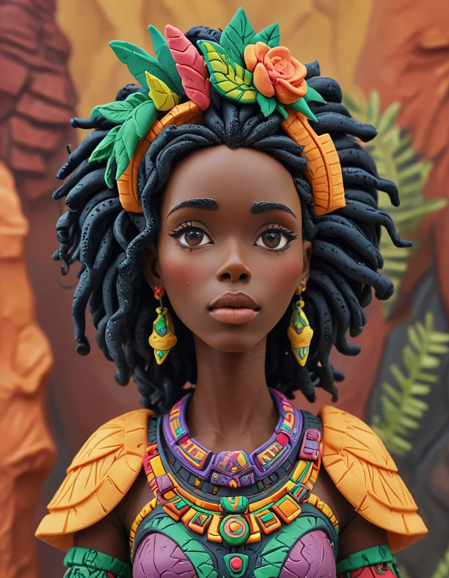 african hydropunk princess <lora:novuschroma51 style:1> novuschroma51 style