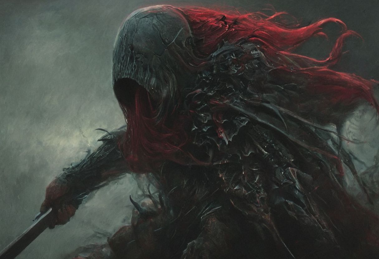 Sirah, a master of stealth and cunning, and Draven, a skilled swordsman with a heart as dark as the night itself, found themselves pitted against a common enemy a tyrant king whose cruelty knew no bounds and whose reign of terror threatened to plunge the realm into eternal darkness.
The king's guards fell like wheat before the scythe, their cries of alarm silenced by the swift and merciless blades of the assassin knights. In the heart of the fortress, they confronted the tyrant king himself, a figure wreathed in shadows and crowned with a crown of thorns.
A fierce battle ensued, the clash of steel and the crackle of dark magic filling the air with a palpable sense of impending doom. Sirah's daggers danced like silver serpents, finding their mark with unerring accuracy, while Draven's sword sang a deadly song of vengeance, each strike a testament to his skill and determination. echoing the fierce intensity of their battle.
creating a hyperpunk scene with desaturated translucent DARK Red and beige details, colorful (polaroid:0.7) with vibrant colors, (vacations, high resolution:1.3), (small, selective focus, european film:1.2), (sexual advance:1.1), ,end of hopes ,silence, extremely detailed,dark,sad, easynegative, digital artwork by Beksinski, extremely detailed, dark, chiaroscuro, low-key,in the style of Kelly Slater ,style by Kelly Slater,closeup,digital artwork by Beksinski, style of Kelly Slate