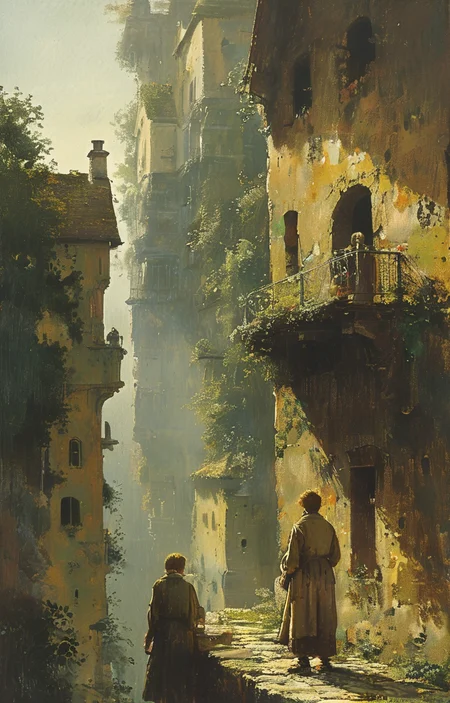 masterpiece,best quality,<lora:tbh299-sdxl:0.9>,illustration,style of Carl Spitzweg portrait of Housework robots