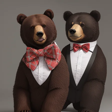 ( bear wearing bow tie ), <lora:epiNoiseoffset_v2Pynoise:2>