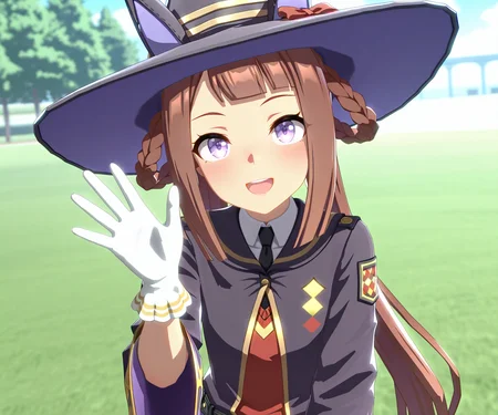 masterpiece, best quality, amazing quality, , 1girl, solo, looking at viewer, <lora:Sweep Tosho in game style 3D ILL-v2:1> ummsmingame, 3d, sweep tosho \(umamusume\), open mouth, smile,