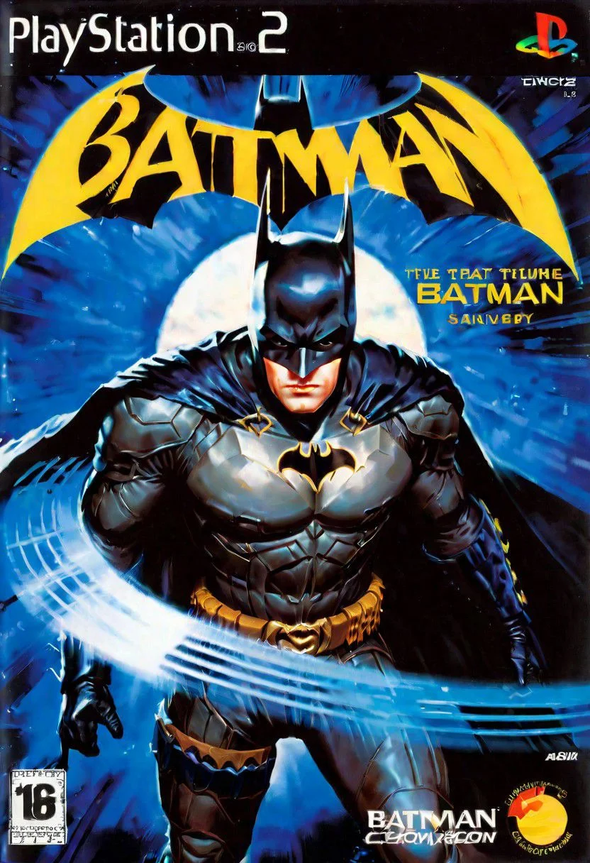 Ps2 cover disk, batman a Text title "Batman",