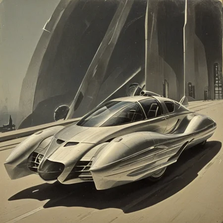 scifi aeromobil 5.0, smooth curves, ventilated windows, luminite, bold, ArsMJStyle, ArtDecoVintageFuture <lora:ArsMJStyle_-_Vintage_Future:1>