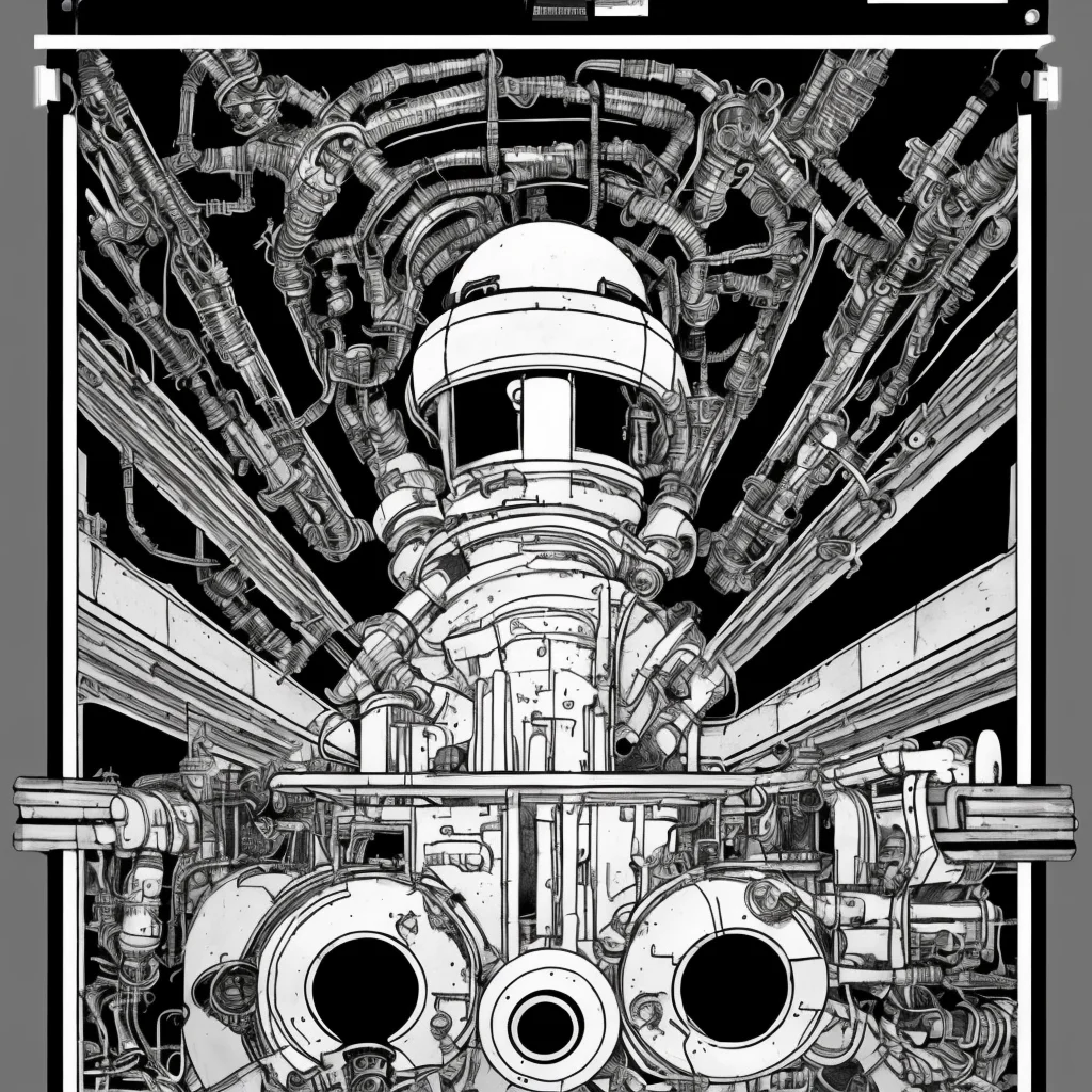 black and white, photorealistic intricately detailed comic book art by award winning line artist, of a steampunk scientist stepping stepping through a magical portal, black and white ink, epic cinematography