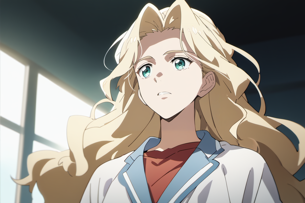 score_9, score_8_up, score_7_up, masterpiece, best quality, 1boy, solo, young boy,    <lora:YeLimingPony:1>, solo, aqua eyes, blonde hair, long hair, pajama, white clothes, upper body, red t-shirt,   <lora:Anime_Screencap:0.8> anime screencap