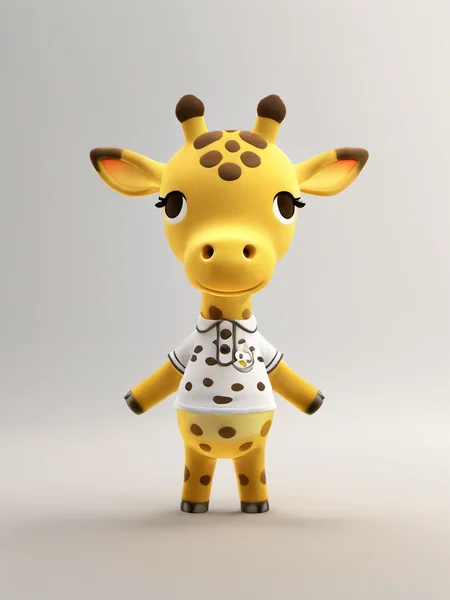 best quality,master piece, acs style,highly detailed,octane render, highly detailed, volumetric, dramatic lighting,simple background,close up of a cute Giraffe wear white t-shirt ,<lora:acs-000015:0.9>