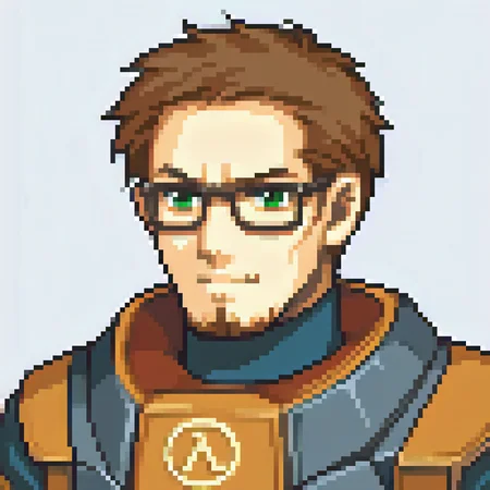 score_9, score_8_up, score_7_up, source_anime, fegbaportraits, portrait, white background, solo, male focus, 1boy, gordonfreeman, brown hair, short hair, facial hair, glasses, green eyes, power armor <lora:zs_FEGBAPortraitsXL:1> <lora:gordonfreeman-hl-richy-v1_pdxl:0.9>