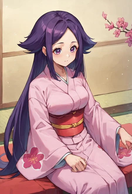 score_9_up score_8_up score_7_up, source_anime, 1girl oharu, pink kimono, sitting, seiza
<lora:oharu_pony_d16:1>