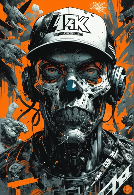 poster,Jim Mahfood,Enki Bilal,  hyper detailed, high contrast, Expressive Ink Dynamics,Ghastly Glitchpunk,Anthony Burrill, Chris Cunningham,one color background,<lora:Sinozick:0.5> <lora:add-detail-xl:0.5> <lora:xray:0.5> <lora:MJ52:0.5>