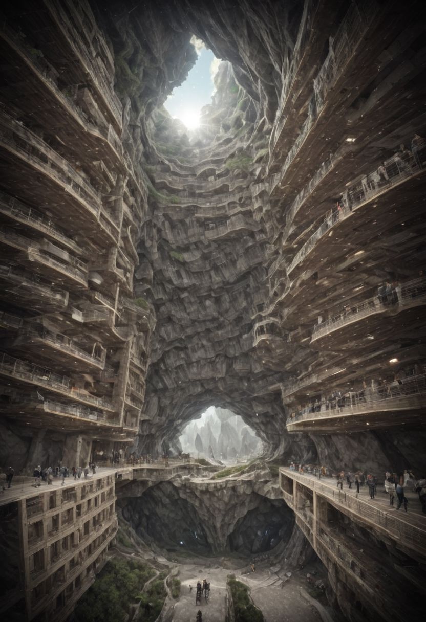otclillsn, a strange and impossible to solve mountain glued to a gravitational motherboard tilted 454,78 degree upside down, baffling optical illusion, disorienting angle, surreal ,<lora:xl_more_art-full_v1:1>,(Inspired by Lebbeus Woods), (Large Files, Ultra Realistic, 4k, 8K, 16k, FHD, HD, VFX, Perfect, Photography, composition, Architecture Sales Photography, Architecture Competition, Ultra High Resolution, Cinematography, High Resolution Image:1.1), OverallDetail, Stacked volumes, Caves, ruins, structures, settlements, landscapes, Void volumes, Vertical decoration, OverallDetail, futureurban, vertical, Stacked, caveruinsPOV