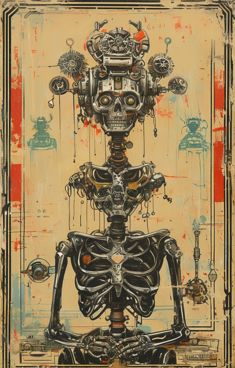 masterpiece,best quality,<lora:tbh238-sdxl:0.9>,illustration,style of Ravi Zupa, portrait of Housework robots