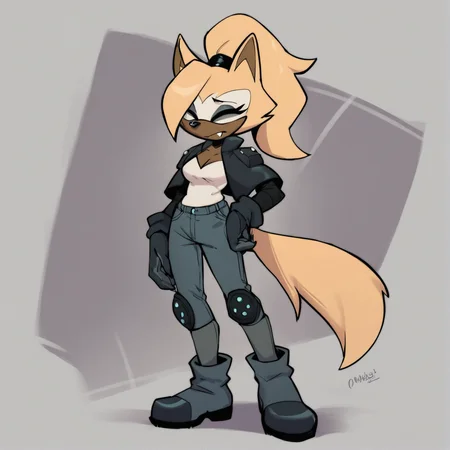 <lora:Whisper_the_Wolf_PonyXL:0.65>, whisperwolf, whisper the wolf, score_9, score_8_up, score_7_up, score_6_up, score_5_up, score_4_up, source_furry, source_cartoon, rating_safe, anthro, wolf, clothed, clothing, breasts, female, mobian, standing, detailed background, on an alien planet , sonic the hedgehog \(series\), lying