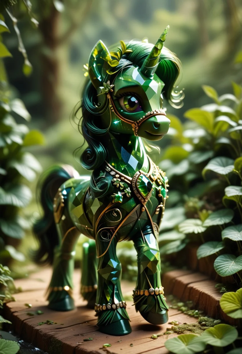 score_9, score_8_up, score_7_up, Realistic, BREAK,
World Morph (green gem), pony unicorn