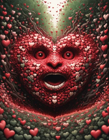 amazing award winning photo of a jungle made out of hearts as zavy-hrtfl