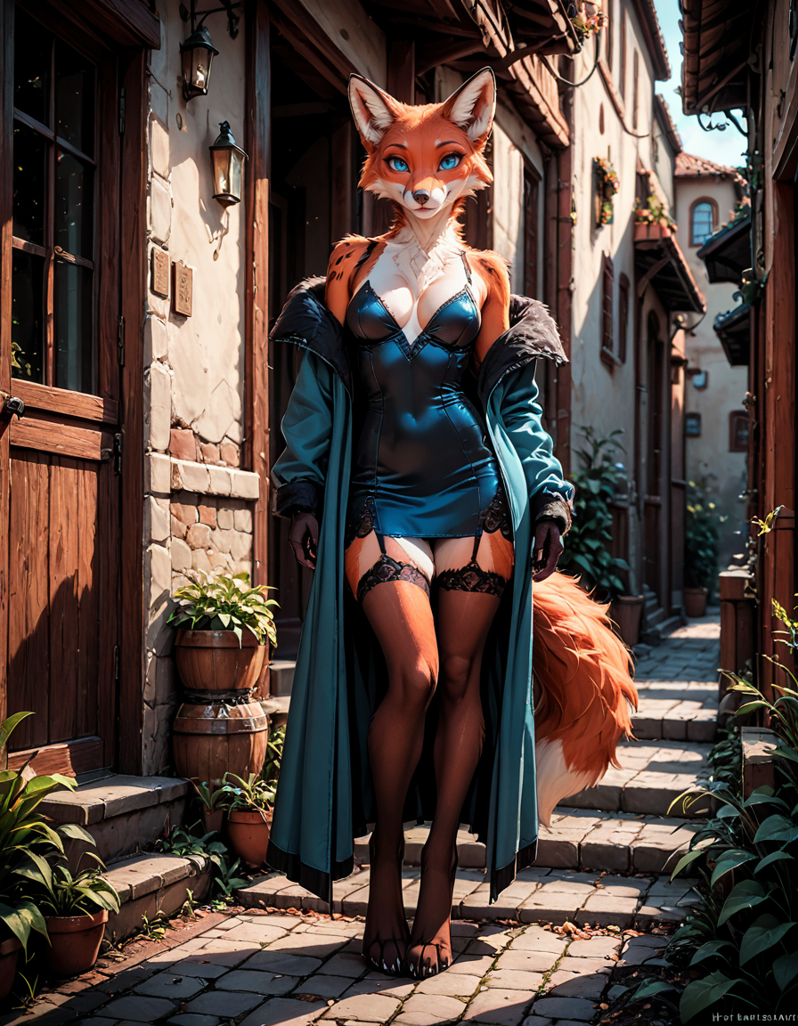 score_9,score_8_up,score_7_up,score_6_up,
outdoors
full body,seductive smile,parted lips,long eyelashes,
 <lora:Foxy_v02_PDXL:1>,Foxy,1girl,solo,furry female,fox girl,fox tail,body fur,two-tone fur,orange fur,white fur,fox ears,animal ear fluff,blue eyes,snout,animal nose,fangs
<lora:add-detail-xl:1>,