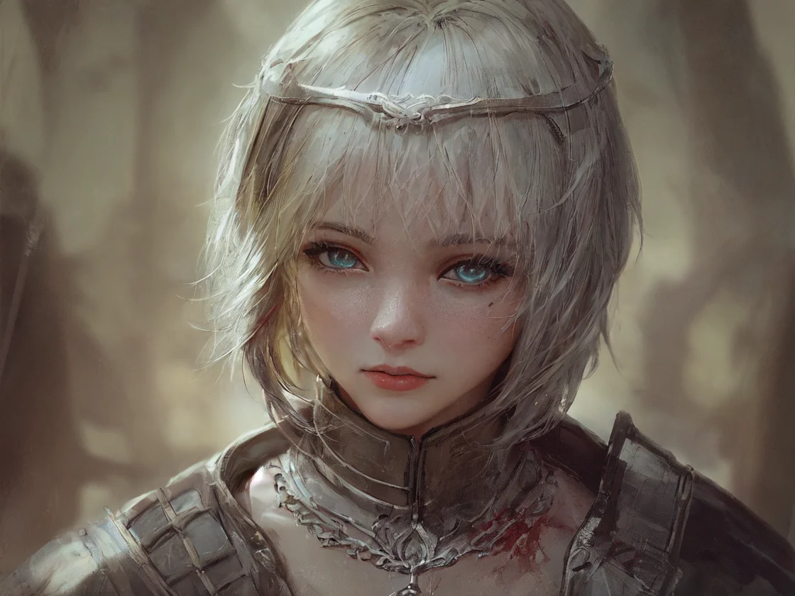 (rembrandt),(midjourney), best quality, cinematic lighting, painting, fine art, 1girl, solo, rain, lips, red hair, armor, headpiece, looking at viewer, gauntlets, (blood:1.2), blurry, chain, upper body, nose, gloves, closed mouth, capelet, depth of field, short hair, armored dress, blood on face, glowing green eyes, blurry background

cowboy shot, contrapposto, looking at viewer, highres, superb, 8k wallpaper, extremely detailed, intricate, unreal engine 5, volumetric lighting, realistic, realistic lighting, cinematic, 4k, cinematic lighting, 8k, depth of field, 3d, masterpiece, perfect, award-winning, hyper-detailed, photorealistic, ultra realistic, realistic light, hard lighting, intricate details, stop motion, hyperfocus, tonemapping, sharp focus, hyper detailed, detailed eyes, eyes focus, (illustration:1.1), highres, (extremely detailed CG unity 8k wallpaper:1.1), (mid shot1.25), (portrait:1.25), (solo:1.2), 1girl, (beautiful face:1.15),

(nixeu_soft:0.7), (nixeu_white:0.7),