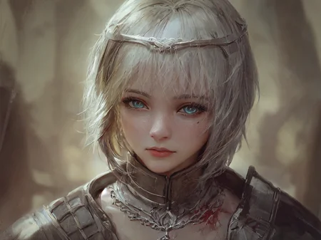 (rembrandt),(midjourney), best quality, cinematic lighting, painting, fine art, 1girl, solo, rain, lips, red hair, armor, headpiece, looking at viewer, gauntlets, (blood:1.2), blurry, chain, upper body, nose, gloves, closed mouth, capelet, depth of field, short hair, armored dress, blood on face, glowing green eyes, blurry background
cowboy shot, contrapposto, looking at viewer, highres, superb, 8k wallpaper, extremely detailed, intricate, unreal engine 5, volumetric lighting, realistic, realistic lighting, cinematic, 4k, cinematic lighting, 8k, depth of field, 3d, masterpiece, perfect, award-winning, hyper-detailed, photorealistic, ultra realistic, realistic light, hard lighting, intricate details, stop motion, hyperfocus, tonemapping, sharp focus, hyper detailed, detailed eyes, eyes focus, (illustration:1.1), highres, (extremely detailed CG unity 8k wallpaper:1.1), (mid shot1.25), (portrait:1.25), (solo:1.2), 1girl, (beautiful face:1.15),
(nixeu_soft:0.7), (nixeu_white:0.7),