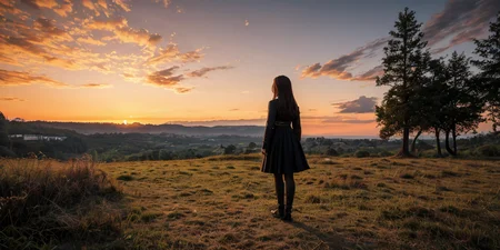 <lora:Beautiful outdoor-Countryside:0.6>,Beautiful outdoor,1girl,, edge quality, perspective silhouette, 8k, best quality, masterpiece, extremely detailed, rule of thirds, photorealistic, superb, HDR, high resolution, sharp focus, photorealistic rendering, extremely detailed description, professional, gorgeous and intricate detail,