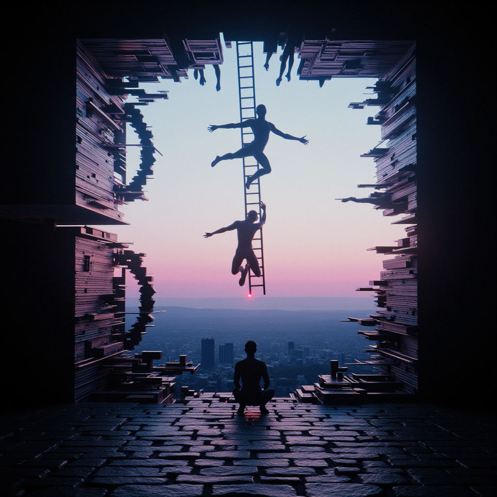 professional 3d model <lora:bfcc478d-f748-4500-a8ea-a96b5c398051.TA_trained:0.8>{
  "prompts": [
    "glitchdreamcore, humanoid figure spinning inside a cube of static, layered with analog interference and pastel chromatic bleeding, cinematic haze and ghost shadow effects",
    "glitchdreamcore, ghosted silhouettes climbing a distorted ladder, time-lapse motion blur and VHS flicker, muted spectrum gradient background, retro dream structure",
    "glitchdreamcore, fractured ballet dancer mid-leap, splintered motion echoes and VHS static lines, crimson shadow reflections, soft analog film atmosphere",
    "glitchdreamcore, mechanical arms reaching through layered glitch walls, moody backlight with scanline distortion, abstract repetition and faded symmetry",
    "glitchdreamcore, slow-motion fall of a figure disintegrating into geometric noise, dusty lavender tones and broken digital fabric, analog blur and shadow loops",
    "glitchdreamcore, seated figure facing a flickering CRT screen, body flickering between frames, retro tech environment wrapped in soft pastel grain",
    "glitchdreamcore, cloned running figures across tilted horizon, time glitches between steps, horizontal motion distortion, dusty gray and blue dusk tones",
    "glitchdreamcore, mirrored outlines of a crouching figure inside a static tunnel, subtle symmetry disruption, low contrast VHS lines and surreal dim lighting",
    "glitchdreamcore, torso floating midair, broken into circular glitch slices, hovering in black void with pastel noise halo and analog warping",
    "glitchdreamcore, layered silhouettes in fragmented cityscape, interference cutting through sky, abstract buildings flickering like corrupted memories"
  ]
} . octane render, highly detailed, volumetric, dramatic lighting, RAW candid cinema, 16mm, color graded portra 400 film, remarkable color, ultra realistic, textured skin, remarkable detailed pupils, realistic dull skin noise, visible skin detail, skin fuzz, dry skin, shot with cinematic camera