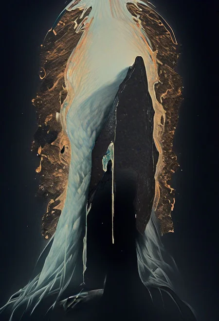 painting of an older man and his adult male lover, spark ignites, tortured souls, peacefulness, revelation, surreal dark smeared background, black and gold mutations tears in fabric , separation of colors, in the style of nicola samori <lora:DarkAnime1:1> <lora:HorrorArt(1):1.2>, glow effects, godrays, Hand drawn, render, 8k, octane render, cinema 4d, blender, dark, atmospheric 4k ultra detailed, cinematic sensual, Sharp focus, humorous illustration, big depth of field, Masterpiece, colors, 3d octane render, 4k, concept art, trending on artstation, hyperrealistic, Vivid colors, extremely detailed CG unity 8k wallpaper, trending on ArtStation, trending on CGSociety, Intricate, High Detail, dramatic, absurdes, a realistic baroque bedroom, white canopy over bed, white drapes, damask patterns, intricate details, in the style of Vittorio Matteo Corcos
