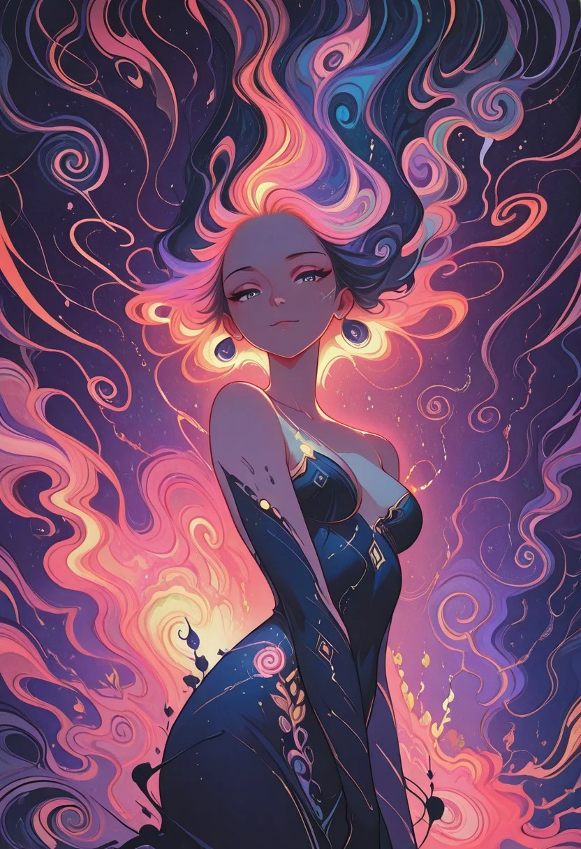 masterpiece, high quality, high resolution, extremely detailed, best quality, newest, absurdres,
1girl beautiful (24 years old), cosmic femininity, serene figure, ethereal tapestry, swirling galaxies, supernovae eyes, stardust hair, night sky skin, constellation adornment, pulsing heartbeat, voluptuous curves, soft luminescence, interstellar gas glow, swirling space dust limbs, cosmic dance, graceful expression, wisdom, curiosity, inviting posture, infinite wonders, starlit aura, cosmic embrace, looking at viewer, godrays, dappled sunlight, backlit, close up, depth of field, bokeh, psyc0d3l1c