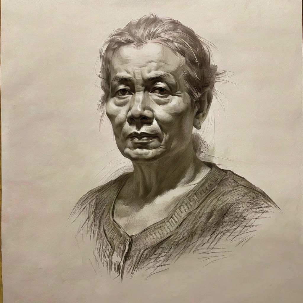 an old women ,upper body,
sketch for art examination,<lora:sketch_for_art_examination:1>,