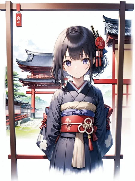 1girl, Design a scene from a historical Japanese drama, with samurai, traditional architecture, and Edo-period clothing.