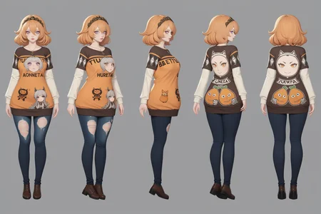 (GENERAL:0), 1girl, masterpiece, best quality, very aesthetic, absurdres, solo, standing,
(VIEWS:0), full body character turnaround of 1boy,
Multiple views of the same character in the same outfit, simple background, white background, multiple views, side view, back view, front view,
(hairLength:0), big hair,
(hairTexture:0), ringlets,
(hairstyles:0), jewfro,
(haircolor:0), platinum blone hair,
(bodyshape:0), Pear-shaped body,
(ethnic origin:0), Turkish,
(skin color:0), Porcelain Skin,
Haze eye iris,
Graphic Pullover and Distressed Boyfriend Jeans,
orange
devil
theme character design,
Bayonetta,
<lora:ClothTurnXL_v1-000003:.75>,
charturn, <lora:CharTurnXL_v2:.25>,
<lora:xl_more_art-full_v1:.25>,
<lora:Alphonse Mucha Style:.1>, Alphonse Mucha Style page
<lora:å½é£æç»SDXL:.1>