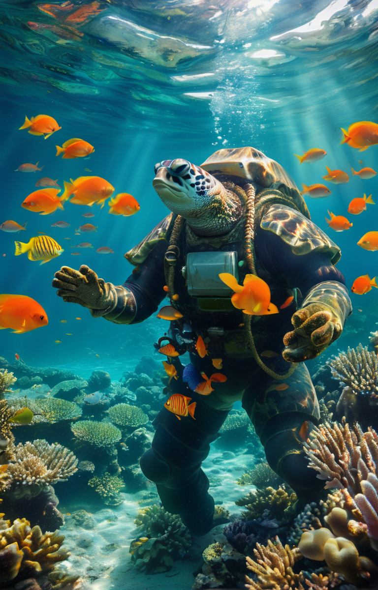 masterpiece,best quality,<lora:tbh341-sdxl:0.75>,illustration,style of underwater sea life portrait of noble man
