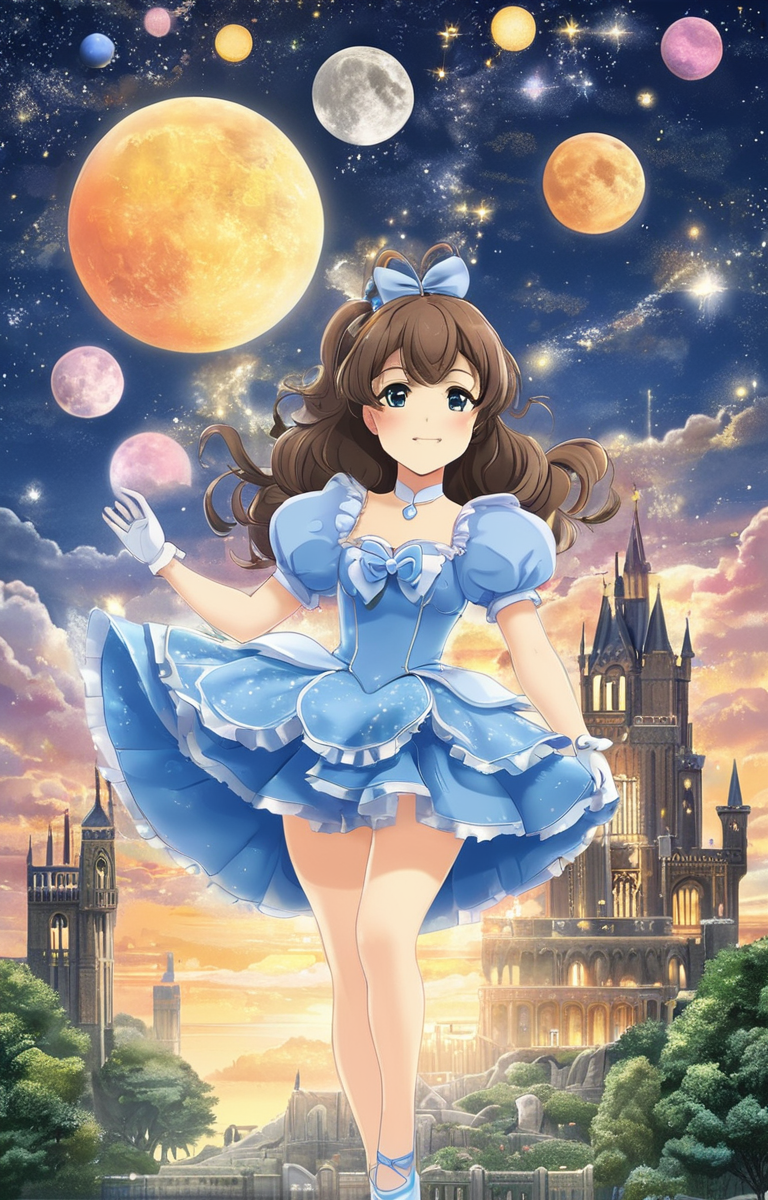 masterpiece,best quality,<lora:tbh245-sdxl:0.9>,illustration,style of Infographic portrait of idolmaster cinderella girls,