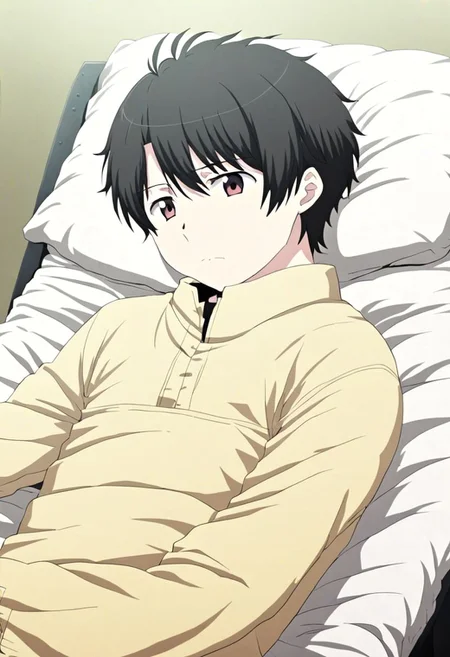 high resolution, solo, best quality, 1Boy, Inaho Kaizuka, Black Hair, Slice Of Life, OverallDetail